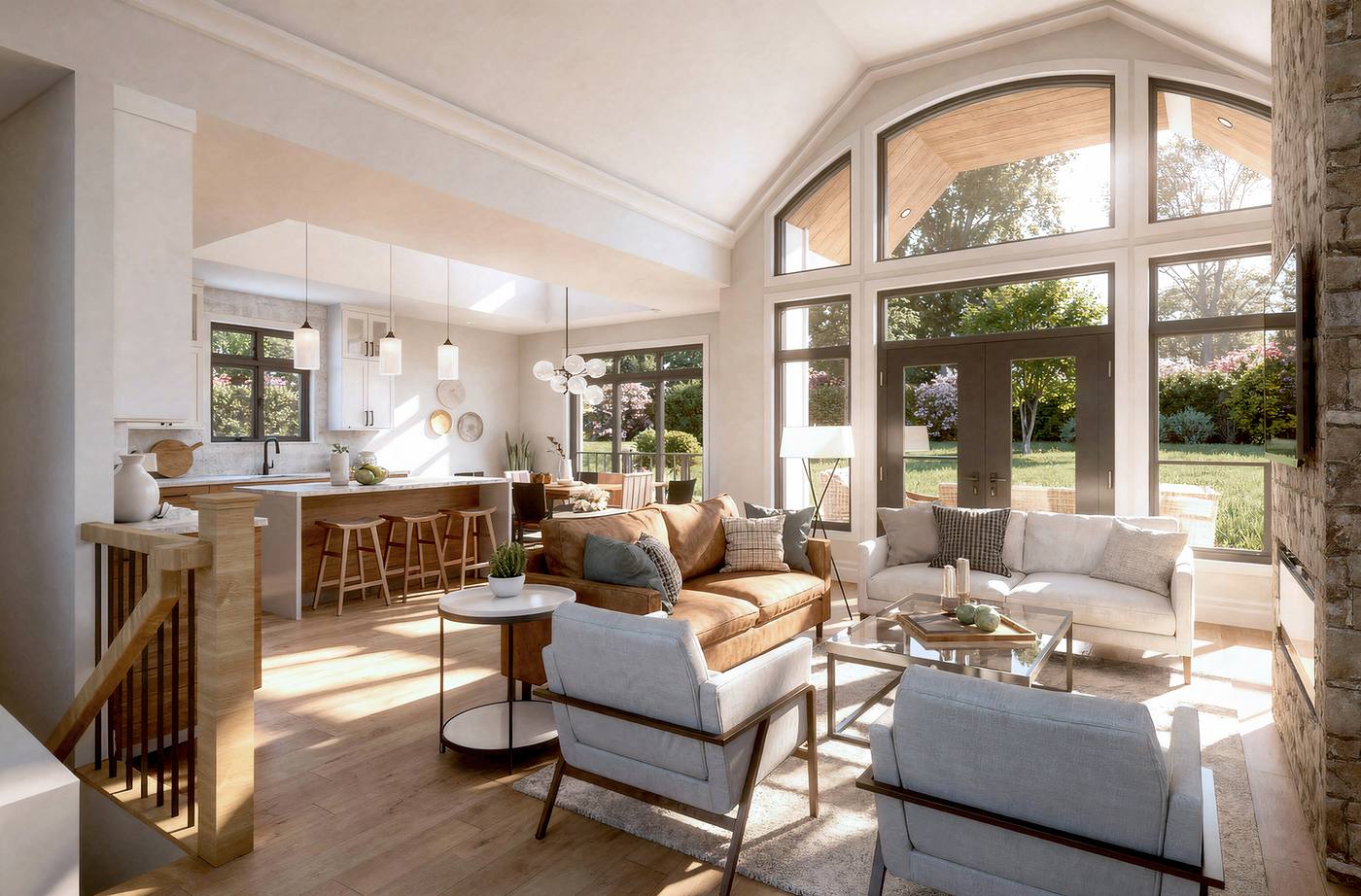 Open-plan living and dining